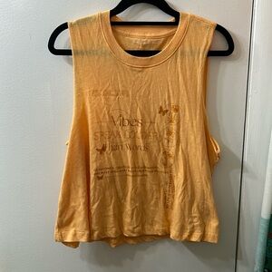 Women's Yellow Graphic Muscle Tank Top